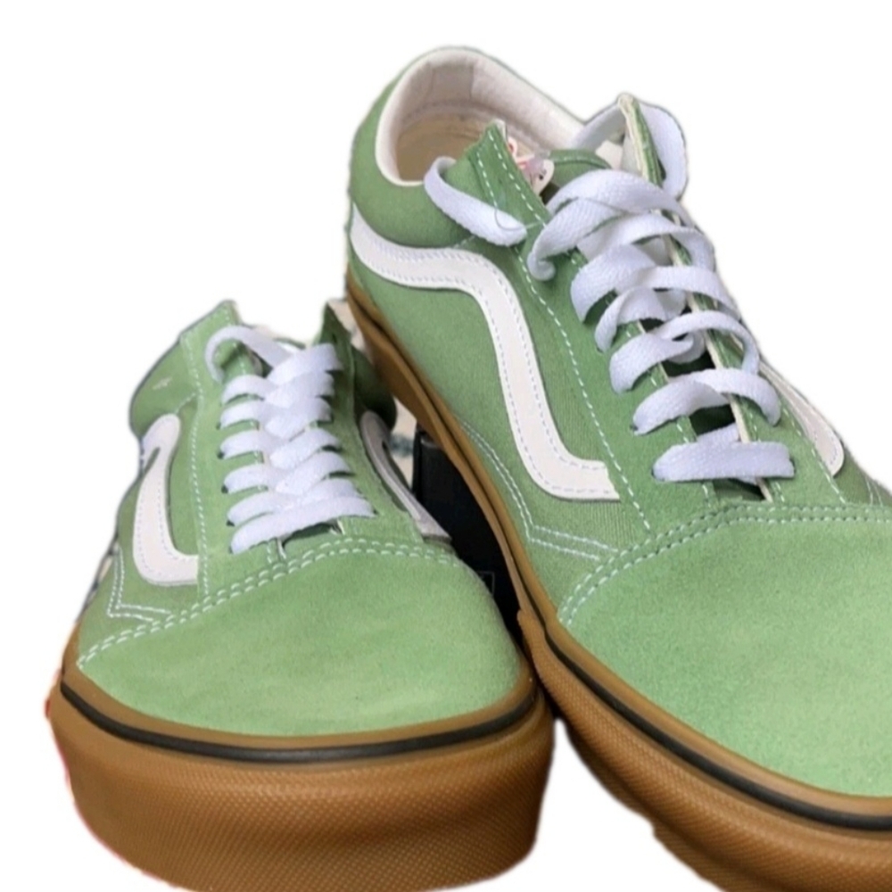 Vans Old Skool Basil Green Gum shoe (UNISEX) Sneakers US Men's 7.5 Wmns Sz 9 - Picture 5 of 10